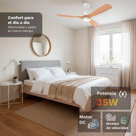 Grunkel Ventilador de techo Skystyle52 35W 3 aspas 132cm 6 velocidades